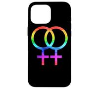 Connected Female Symbols Watercolor Rainbow Lesbian Women Carcasa para iPhone 16 Pro MAX
