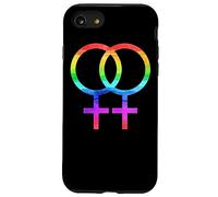 Connected Female Symbols Watercolor Rainbow Lesbian Women Carcasa para iPhone SE (2020) / 7/8