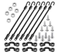 Connecteur de montage sur pont - Support de sangle de tige, crochet de corde élastique, ensemble de boucles fixes, 6 ensembles de support de sangle de corde élastique | Support de canne à pêche sur po