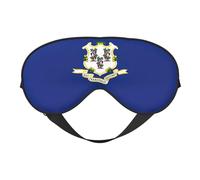 Connecticut - Antifaz para dormir con estampado de bandera del estado, suave y transpirable, para viajes, trabajo por turnos y meditación