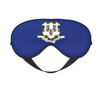 Connecticut - Antifaz suave con estampado de la bandera del estado de Connecticut, ligera, transpirable, opaca, para viajes, siesta, yoga, meditación