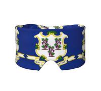 Connecticut - Máscara de dormir con estampado de bandera del estado de Connecticut para hombres y mujeres, cubierta suave para los ojos, diadema insonorizada para viajes, siesta