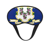 Connecticut - Máscara de ojos con estampado de bandera del estado de Connecticut, para dormir, suave, cómoda, opaca, para viajes, camping