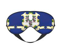 Connecticut - Máscara de ojos opaca suave con estampado de la bandera del estado, máscara de ojos de viaje, fundas de ojos para dormir de lado, máscara de ojos para dormir para hombres y mujeres