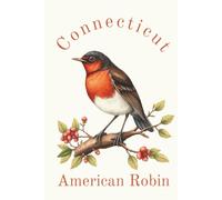 Connecticut State Bird, American Robin (Turdus migratorius) Notebook, Journal for Men, Women, Young Adults, Teens, Kids, Gift for Bird Watchers, ... 120 White Lined Pages, 6"x9", Eco-Friendly