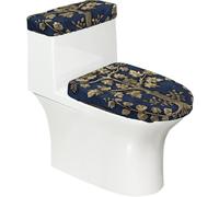 Connecticut State Flag - Juego de tapa de inodoro y tapa de tanque de inodoro, 2 piezas de accesorios de decoración de baño, diseño elástico de impresión completa, se adapta a la mayoría de inodoros