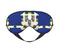 Connecticut State Flag - Máscara de ojos reversible de doble cara, ajustable, suave, para dormir o dormir