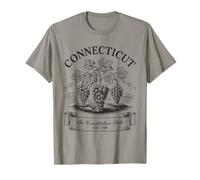 Connecticut State Uvas Art Vintage Constitución Estado Camiseta