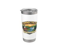 Connecticut The Constitution State Souvenir Visitante Viajero Vaso térmico de acero inoxidable de doble pared