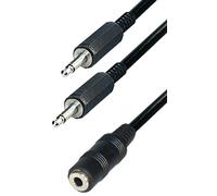 Connecting cable 2x 3,5 mm mono plug - 3,5 mm stereo jack, 0,2 m
