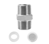 CONNECTION 1/2" Racor Doble de Acero Inoxidable Rosca Macho Roscado Conector Extensión de Manguera de Ducha Estándar Macho a Macho Recto Conector, Cromo