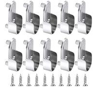 CONNECTION 10 Piezas Soporte Armario Ovalado Soporte Barra Ropa Soportes de Riel de Brida Armario Soporte Lateral para Barra de Armario Oval para Armario Baño Ducha Cocina Barra Colgante