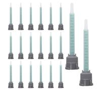 CONNECTION 20 Piezas Boquillas Mezcladora Bicomponente 1:1 Tubo de Mezcla de Pegamento Epoxi 2 Componentes Boquillas Mezcladoras Estáticas Para Pistola De Pegamento 2k Adhesivo Plástico (1.3 ml)