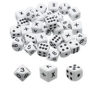 CONNECTION 30 Piezas Dados Matemáticos 15mm Dado de enseñanza de Acrílico 10 Dados de Puntos 10 de Operaciones matematicas y 10 de 10 Caras para Profesor Niños Dado Pedagógicos Juegos