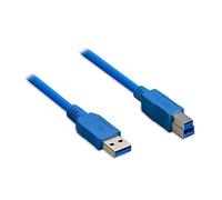 Connectland 0107251 - Cable USB V3 tipo A macho a tipo B macho, 1.8 m, color azul