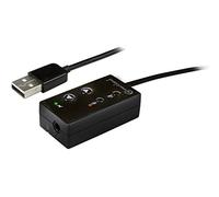 Connectland AD-USB-TO-AUDIO-UAU09A - Miniadaptador (Audio/USB, con micrófono), Color Negro