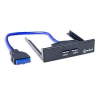 Connectland - Panel para Ordenador (2 Puertos USB 3.0), Color Negro