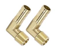 Connector de Manguera de Lengüeta, Codo de 90 Grados Acople de Latón, 2 PCS 10 mm 1/4" Macho, Adaptador de Tubo Accesorios para Agua, Gas, Aceite