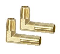 Connector de Manguera de Lengüeta, Codo de 90 Grados Acople de Latón, 2 PCS 10 mm 1/8" con Púas a Macho, Adaptador de Tubo de Manguera de Codo Accesorios para Agua, Gas, Aceite