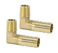 Connector de Manguera de Lengüeta, Codo de 90 Grados Acople de Latón, 2 PCS 13 mm 1/4" con Púas a Macho, Adaptador de Tubo de Manguera de Codo Accesorios para Agua, Gas, Aceite