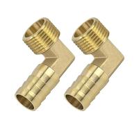 Connector de Manguera de Lengüeta, Codo de 90 Grados Acople de Latón, 2 PCS 16 mm 1/2" Macho, Adaptador de Tubo Accesorios para Agua, Gas, Aceite