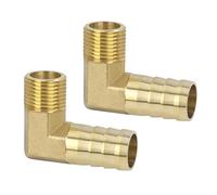 Connector de Manguera de Lengüeta, Codo de 90 Grados Acople de Latón, 2 PCS 19 mm 1/2" con Púas a Macho, Adaptador de Tubo de Manguera de Codo Accesorios para Agua, Gas, Aceite