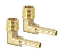 Connector de Manguera de Lengüeta, Codo de 90 Grados Acople de Latón, 2 PCS 6 mm 1/4" con Púas a Macho, Adaptador de Tubo de Manguera de Codo Accesorios para Agua, Gas, Aceite