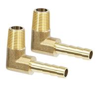Connector de Manguera de Lengüeta, Codo de 90 Grados Acople de Latón, 2 PCS 6 mm 1/8" con Púas a Macho, Adaptador de Tubo de Manguera de Codo Accesorios para Agua, Gas, Aceite