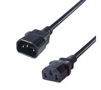 CONNEkT Gear 0.5m IEC C14 M/IEC C13 F - Cable (0,5 m, Male Connector/Female Connector, C13 acoplador, C14 acoplador, Negro)