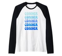 Conner Retro Name Stack Design Camiseta Manga Raglan