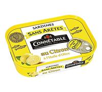 Connétable - Aceite de oliva virgen extra con sardinas de limón, caja de 98 g escurrida
