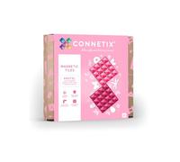 Connetix Azulejos Magnéticos Base Rosa y Baya Pastel, 2 Piezas
