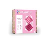 CONNETIX Azulejos Magnéticos Base Rosa y Baya Pastel, 2 Piezas