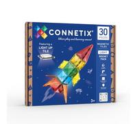 CONNETIX Azulejos Magnéticos Light Up Rocket Pack, 30 Piezas