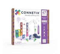 CONNETIX Azulejos Magnéticos Pista de Canicas Launcher Pack, 47 Piezas | Lanza alto, construye con creatividad y explora la fuerza y el movimiento con un potente lanzador y bolas de madera. 3+.