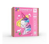 Connetix Juego de 56 azulejos magnéticos de unicornio con purpurina