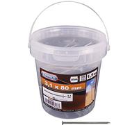CONNEX B30052 - Clavo, 3.1 x 80 mm, 1.5 kg | Cabezal avellanado - Almacenamiento en práctico cubo - Para uso universal - clavos de alambre - Surtido de uñas