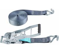Connex B34418 - Kit de seguridad laboral (poliéster) | 5000 kg de carga máxima - Hecho de poliéster - Correa tensora - Seguridad de carga - Correa de trinquete - 8 m x 50 mm