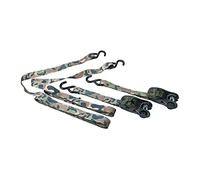 Connex Correa de Amarre - Práctico Juego con 2 Unidades - 2 Piezas - 4,5 m x 25 mm - Carga máxima 500 kg - con trinquete y Ganchos en S - de poliéster/Correa de tensión/Seguridad de Carga / B34464