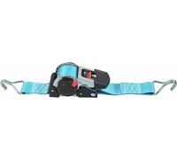 Connex Correa de amarre - una sola pieza - 4,5 m x 50 mm - 1500 kg de carga máxima - Enrollado automático - con tensor y gancho puntiagudo - de poliéster / correa de sujeción / correa de carga / correa de trinquete / DY270624