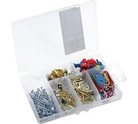 Connex DP8500100 - Surtido de 120 Piezas + 33 g - Ganchos de Pared, Clavos, Agujas de Pared y demás - Preclasificados en práctica Caja de plástico - Uso Universal/Caja surtida/Caja surtida/Caja