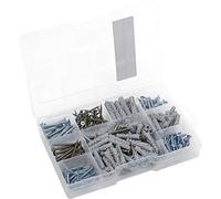 Connex DP8500108 - Juego de tornillos universales y de madera (259 piezas, con accionamiento Pozidriv, galvanizado, tornillos con tacos, caja surtida, DP8500108)