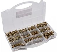 Connex DP8500131 - Juego de tornillos universales (900 unidades, cabeza avellanada, rosca completa, galvanizado, juego de tornillos/caja surtida)