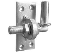 Connex DYB2900421-Gancho 16-Distancia hasta 10 mm-Ajustable Apoyo/Klobe Universal/Gancho de Montaje para Garaje Placa/Herraje de Puerta / DYB2900421, Azul galvanizado, Ø 16 mm
