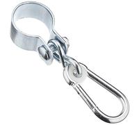 Connex Gancho para columpio, con manguito y mosquetón, Ø 50 mm, 350 kg de capacidad de carga, 2 piezas, galvanizado, gancho para manguitos, gancho para andamios, gancho para balanceo neumático, Gautsche/DY270812, plateado
