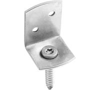 Connex Herraje para valla trenzada, 38 x 30 x 32 mm, 4 unidades, con tornillos de fijación, acero inoxidable, cinta para valla trenzada, soporte para valla, ángulo de montaje, herraje, HVRJ4307,