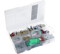 Connex Juego de 182 piezas + 120 g - Ganchos de pared, clavos, agujas de tablón & Co. - Preclasificados en práctica caja de plástico - Uso universal/caja surtida / DP8500107