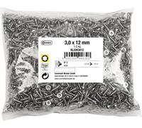 Connex KL3263012 - Tornillos universales (3,0 x 12 mm, 1 kg, cabeza avellanada, accionamiento TX, rosca completa, acero inoxidable, juego de tornillos, tornillos en bolsa