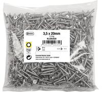 Connex KL3263520 - Tornillos universales (3,5 x 20 mm, 1 kg, cabeza avellanada, accionamiento TX, rosca completa, acero inoxidable, juego de tornillos, tornillos en bolsa, KL3263520)