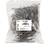 Connex KL3265080 - Tornillos universales (5,0 x 80 mm, 1 kg, cabeza avellanada, accionamiento TX, rosca parcial, acero inoxidable/juego de tornillos/tornillos en bolsa